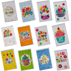 Happy Birthday Greeting Card & Envelope - 3D Effect, Assorted Designs